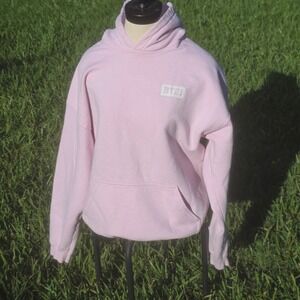 BT21 Line Friends Pink Graphic Hoodie BTS K-Pop Pullover Sweatshirt Mens Small
